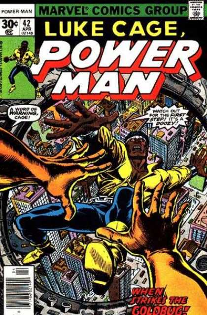 Luke Cage: Power Man 42 - Marvel - When Strike The Goldbug - Falling - Hands - City