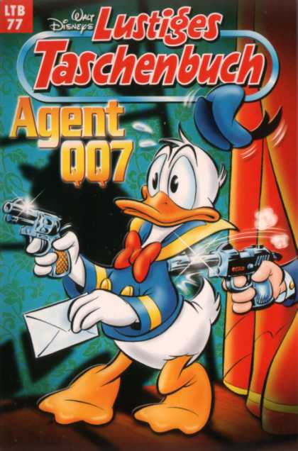 Agent 007 - Guns - Donald Duck - Envelope - Surprised Lustiges Taschenbuch Neuauflage 77 - Agent 007 - Guns - Donald Duck - Envelope - Surprised
