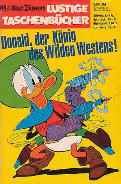Lustiges Taschenbuch 4 - Walt Disney - Donald Der Koenig Des Wilden Westens - Blue Guns - Green Cowboy Hat - Purple Gloves