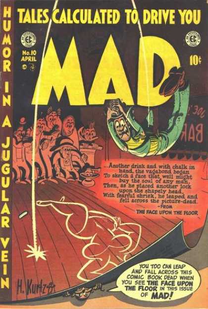 Mad 10 - Bar - Humor In A Jugular Vein - Leap - Jump - Chalk Outline - Harvey Kurtzman