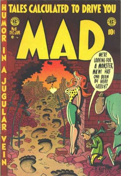 Mad 8 - Calculated Tales - Humor In A Jugular Vein - Monster - Footprints - Woman - Harvey Kurtzman