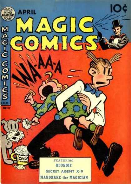 Magic Comics 117 - Girl - Dog - Man - Blondie - Secret Agent X-9