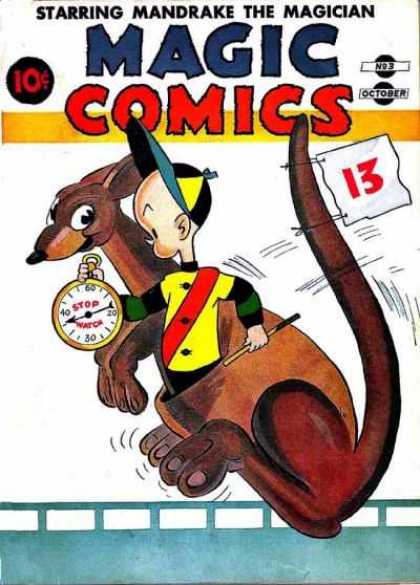 Magic Comics 3 - Time Trial - Kangaroo - Stop Watch - Riding Crop - Jockey