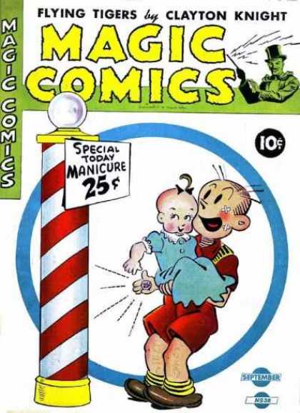 Magic Comics 38 - Flying Tigers - Barbers Pole - Baby - Quarter - Clayton Knight