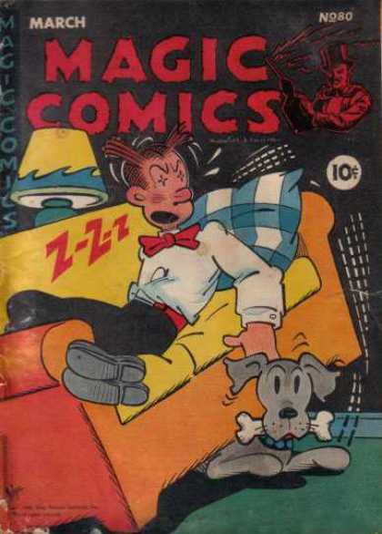 Magic Comics 80 - Dagwood - Magician - Couch - Dog - Napping