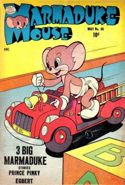 Marmaduke Mouse 46 - Firetruck - Bells - Diaper - Wheels - Ladder