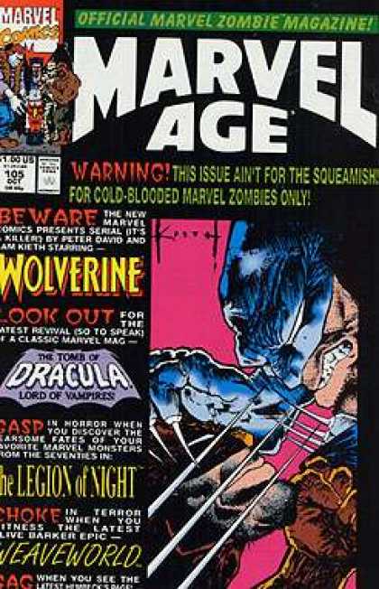 Marvel Age 105 - Wolverine - Marvel Zombies - Dracula - Weaveworld - Legion Of Night - Sam Kieth