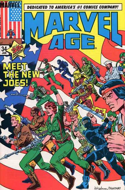Marvel Age 34 - Marvel Comics - Soldiers - Joes - Large Group Images - Patriotic