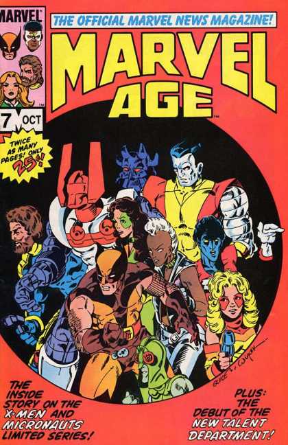 Marvel Age 7 - Marvel News Magazine - Twice As Many Pages - X-men - Micronauts - New Talent Deprtment - Bob Wiacek