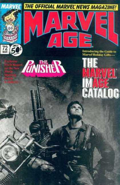 Marvel Age 75 - Punisher - Motorcycle - Gun - Army - Man