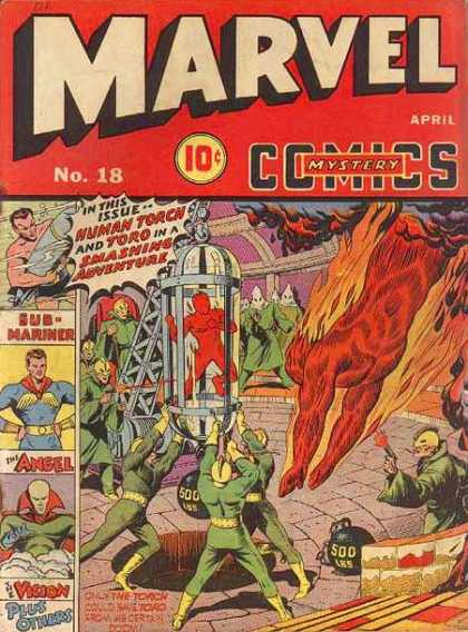 Marvel Comics 18 - Human Torch - Submariner - The Angel - The Vision - Cage