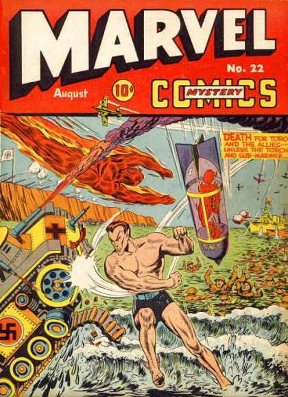 Marvel Comics 22 - Nazi - Tank - Battleship - Sea - Missle