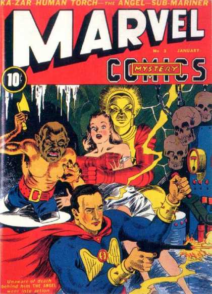 Marvel Comics 3 - Ka-zar Human Torch - The Angel - Sub Mariner - Mystery - No3 January