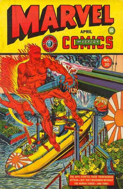 Marvel Comics 30 - Mystery - Fire Man - Boat - Water - Bridge