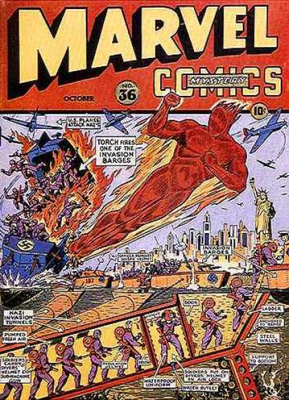 Marvel Comics 36 - Mystery - No 36 - October - Torch - Nazi Invasion