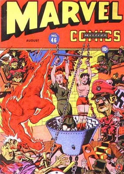 Marvel Comics 46 - Mystery Comics - Human-torch - Woman - Gitler - Soldiers