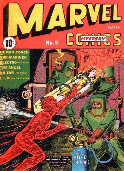 Marvel Comics 5 - Nitro Chloride - Gas - Bio Suits - Human Torch - Nuclear