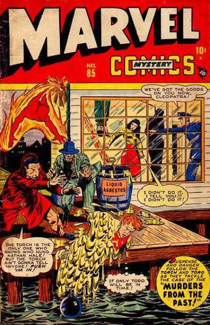 Marvel Comics 85 - Human Torch - Cleopatra - Police - Liquid Asbestos - Criminals
