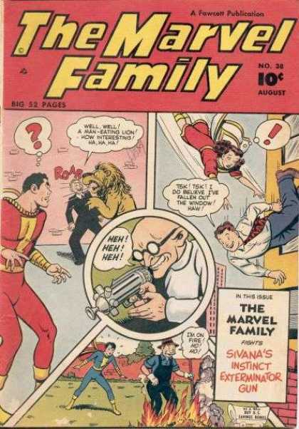 Marvel Family 38 - August - Sivanas Instinct Exterminator Gun - Mad Scientist - No 38 - Red Suit