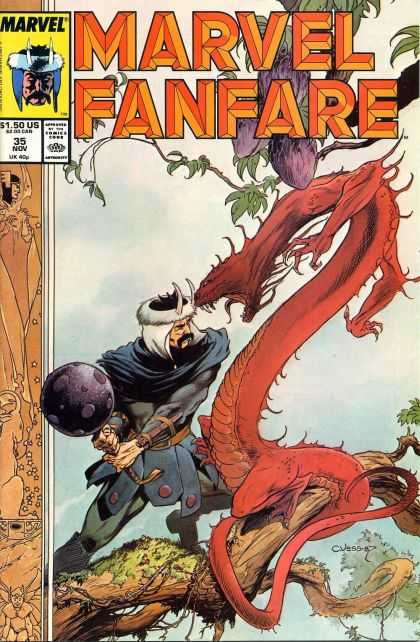 Marvel Fanfare 35 - Monster - Tree - Branch - Battle - Mace - Charles Vess