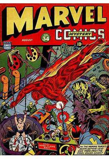 Human Torch - Monster - Chain - Anti Intra-flame Ray - Parts Marvel Mystery Comics 34 - Human Torch - Monster - Chain - Anti Intra-flame Ray - Parts