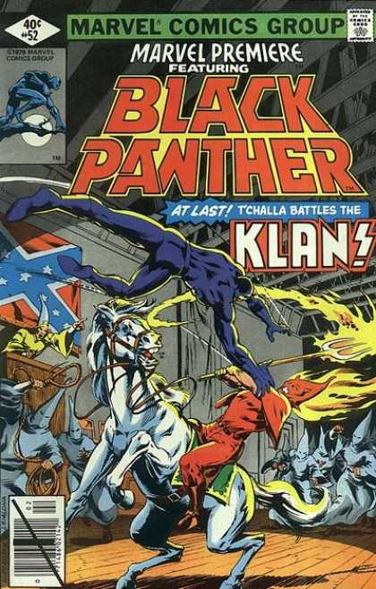 Marvel Premiere 52 - 40 Cents - Tchalla Battles The Klan - Black Panther - Flag - Fire