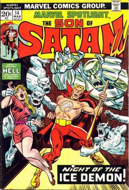 Marvel Spotlight 14 - The Son Of Satan - Ice Demon - Pitchfork - Scared Woman - Pentagram