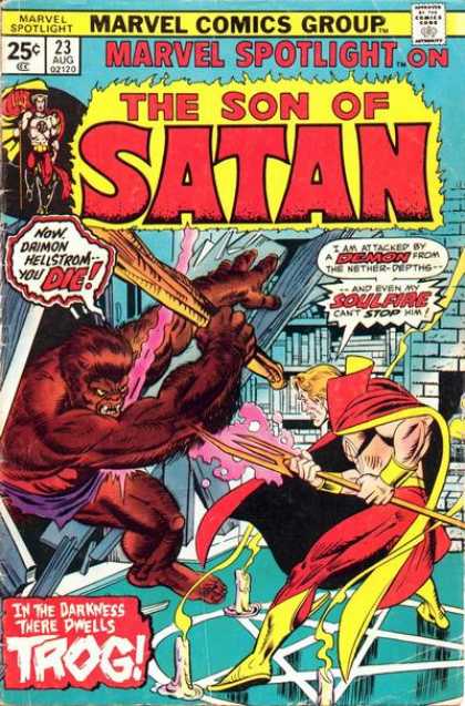 Marvel Spotlight 23 - Comics Code - The Son Of Satan - Battle - Monster - Trog