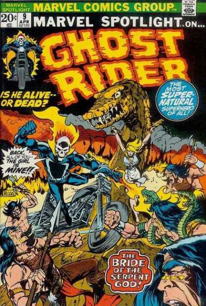Marvel Spotlight 9 - Ghost Rider - Skull - Serpent - Indians - Motorcycle - Mike Ploog