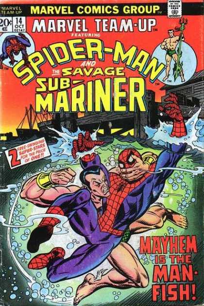 Marvel Team-Up 14 - Spider Man - Gold Wristband - Water - Ship - Fighting