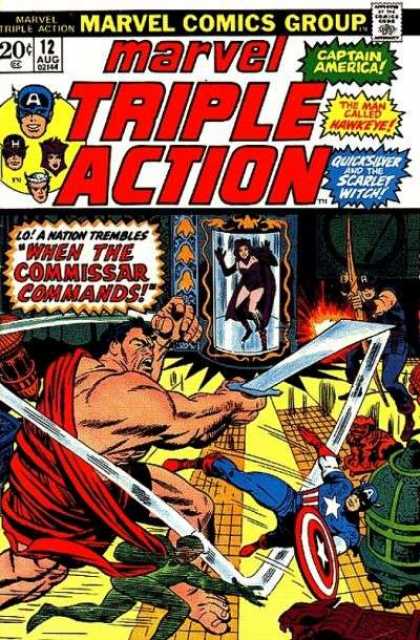 Marvel Triple Action 12 - When The Commissar Commands - Captain America - Hawkeye - Quicksilver - Scarlet Witch - Jack Kirby