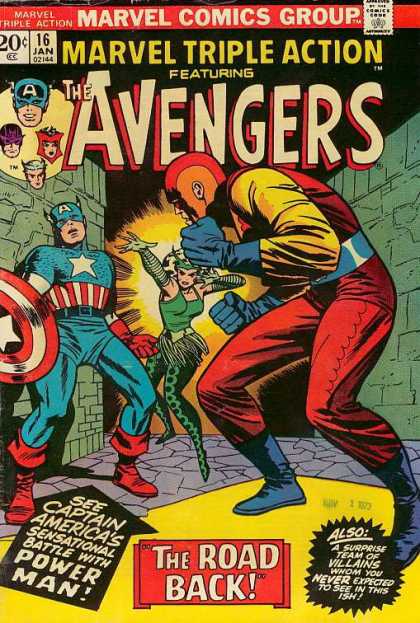 Marvel Triple Action 16 - Captain America - Power Man - Battle - Surprise Team - The Road Back - Jack Kirby