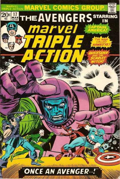 Marvel Triple Action 17 - Captain America - Hawkeye - Scarlet Witch - Battle - Quicksilver - Jack Kirby