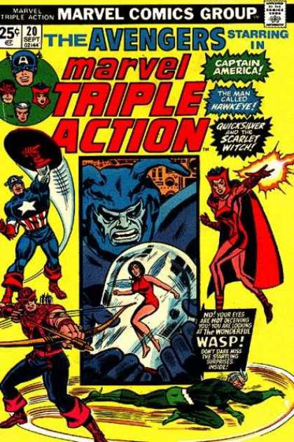 Marvel Triple Action 20 - Marvel Comics Group - The Avengers - Captain America - Hawkeye - Scarlet Witch