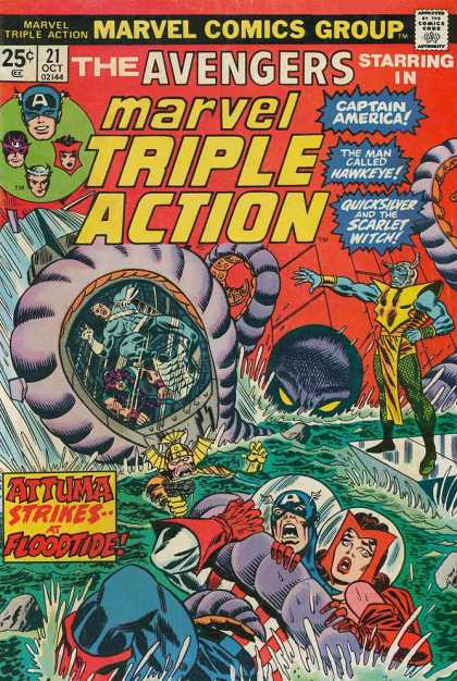 Marvel Triple Action 21 - Pietro - Hawkeye - Attuma - Scarlet Witch - Captain America