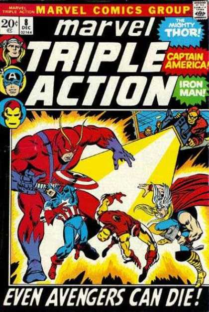Marvel Triple Action 8 - Ray Blast - Skrull - Captain America - Iron Man - Thor - Sal Buscema