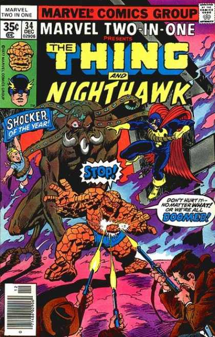 Marvel Two-In-One 34 - The Thing - Nighthawk - Monster - Woman - Water - John Buscema
