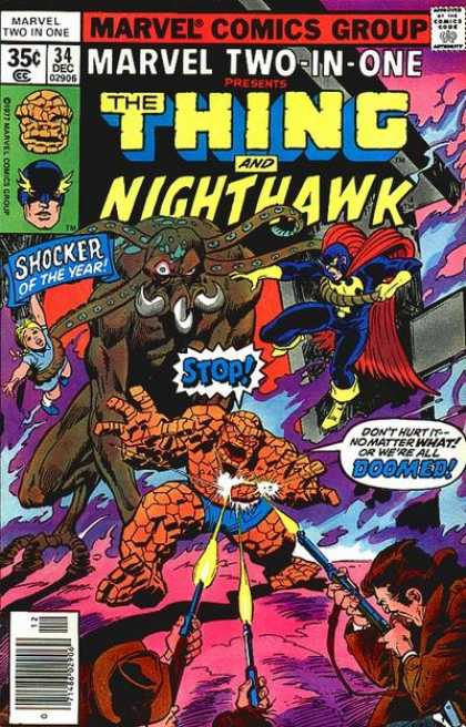 Marvel Two-In-One 34 - The Thing - Nighthawk - Monster - Woman - Water - John Buscema