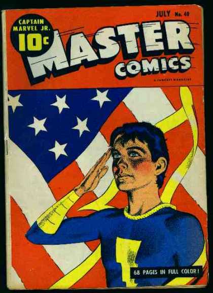 Master Comics 40 - Flag - Stars And Stripes - Salute - Boy - Patriotism