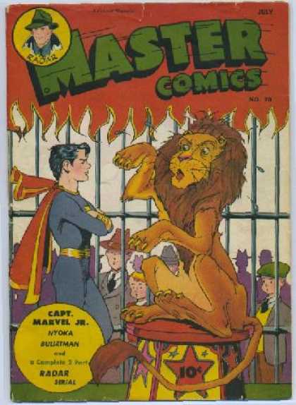 Master Comics 70 - Captain Marvel Jr - At The Circus - Lion - July Issue - Radar