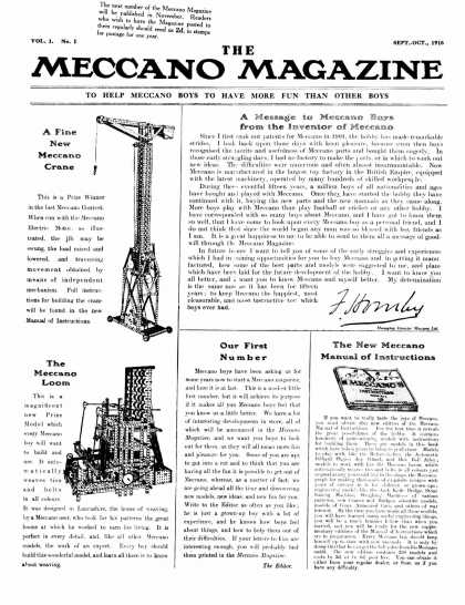 Meccano Magazine - Meccano Magazine #1 from 1916
