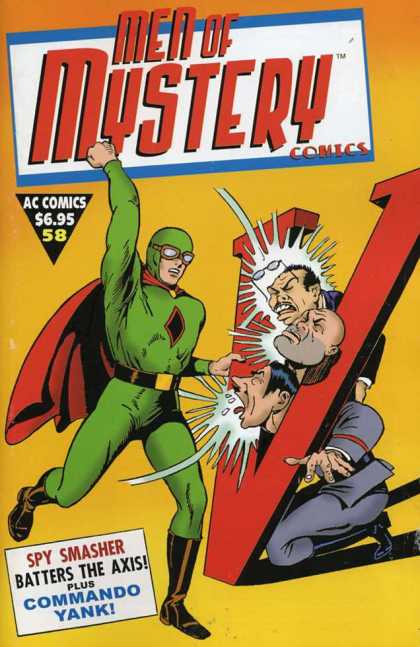 Men of Mystery 58 - Spy Smasher - Red V - Three Men - Red Cape - Punch