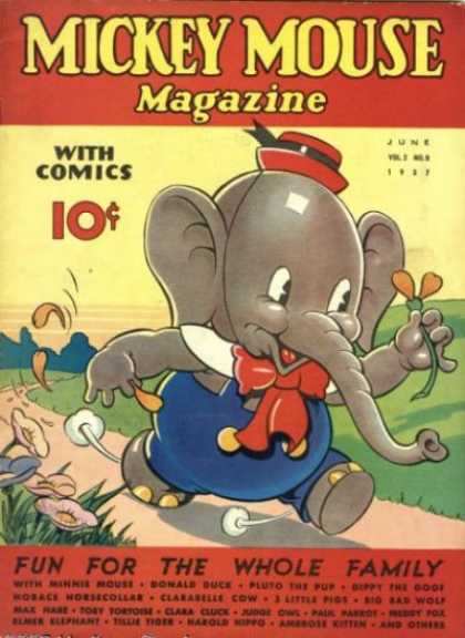 Mickey Mouse Magazine 21 - With Comics - Elephant - Fun For The Whole Family - Road - Flower