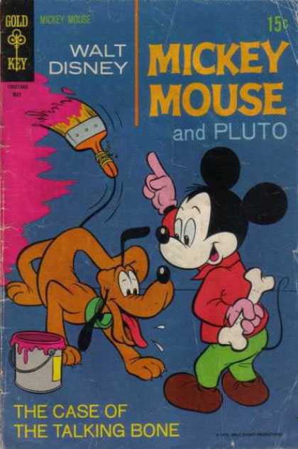 Mickey Mouse 125 - Pluto Painting - Pink Paint And Brush - Bone - The Case Of The Talking Bone - Bone Behind Back