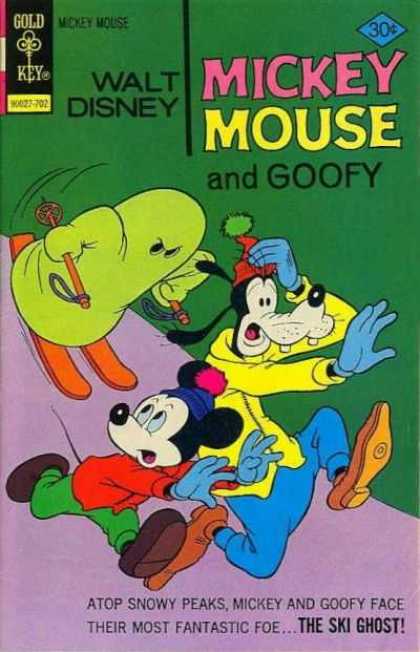 Mickey Mouse 169 - Walt Disney - Ski Ghost - Skis - Snow Covered Hill