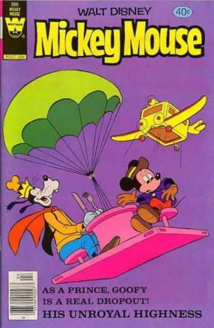 Mickey Mouse 205 - Airplane - Goofy - Crown - Fork - Knife
