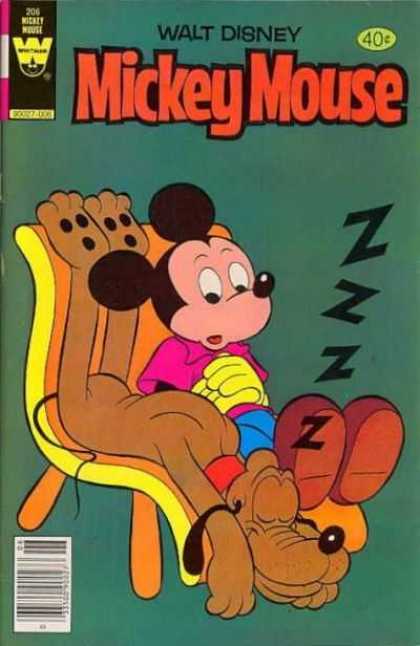 Mickey Mouse 206 - 40 Cents - Pluto Sleeping - Walt Disney - Orange And Yellow Chair - Zzzzz