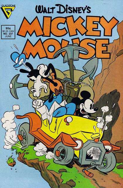 Mickey Mouse 237 - Walt Disney - Gladstone - Car - Shovel - Cliff