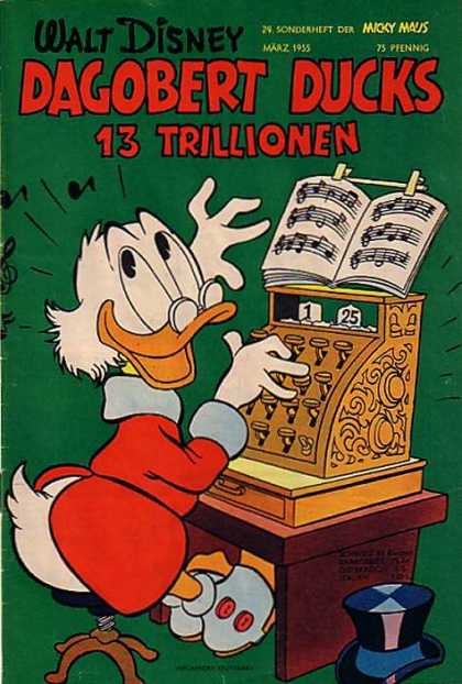 Micky Maus Sonderheft 25 - Scrooge Mcduck - Cash Register - Sheet Music - Walt Disney - Top Hat