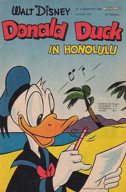 Micky Maus Sonderheft 30 - Music Note - Palm Trees - Duck - Beach - Water